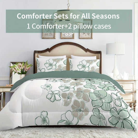 Flower Quilted Comforter Set