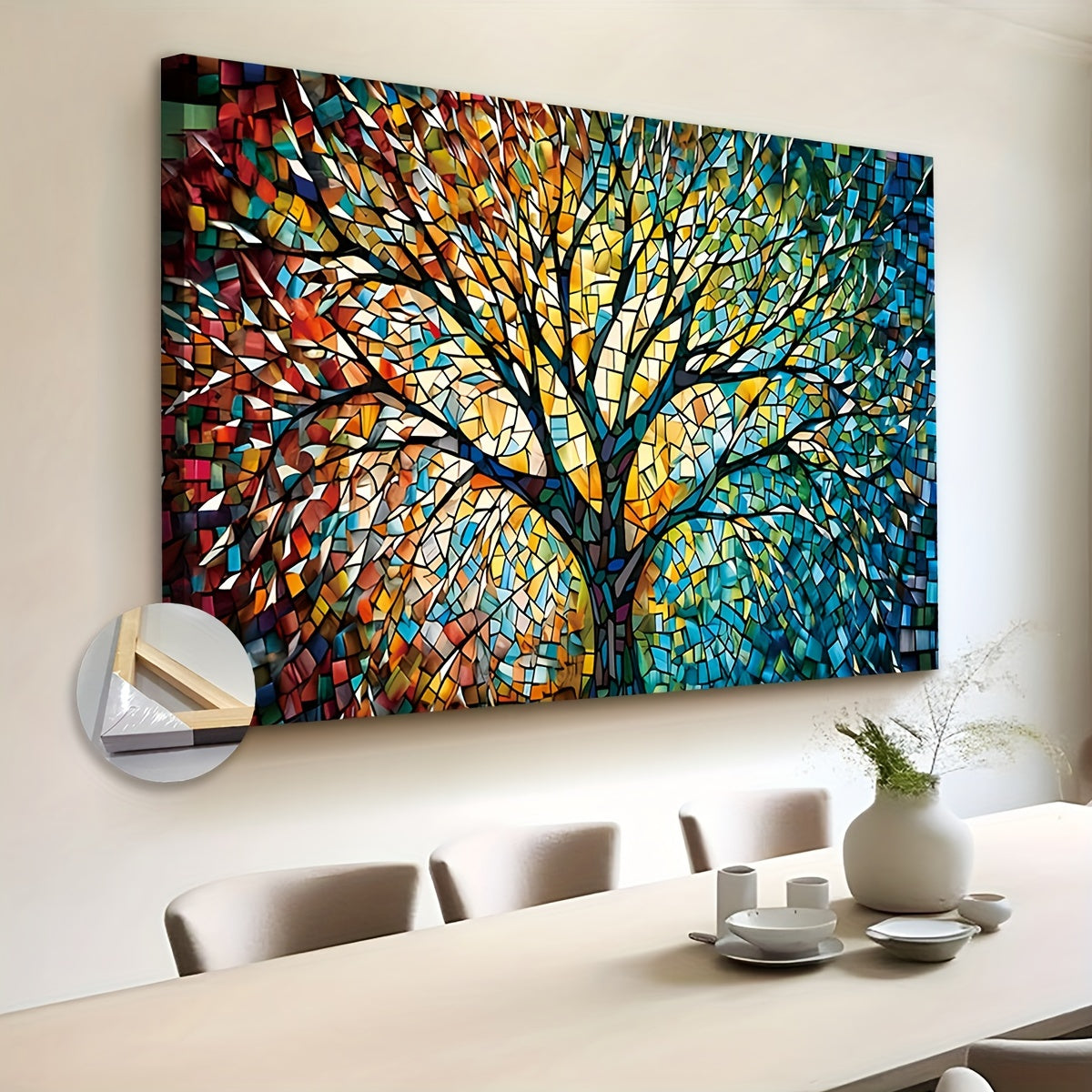 Framed Extra Large Tree Of Life Wall Art Canvas