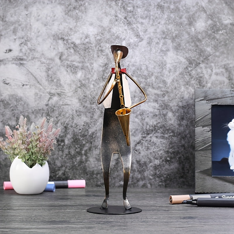 Handcrafted Cowboy Band Metal Sculpture