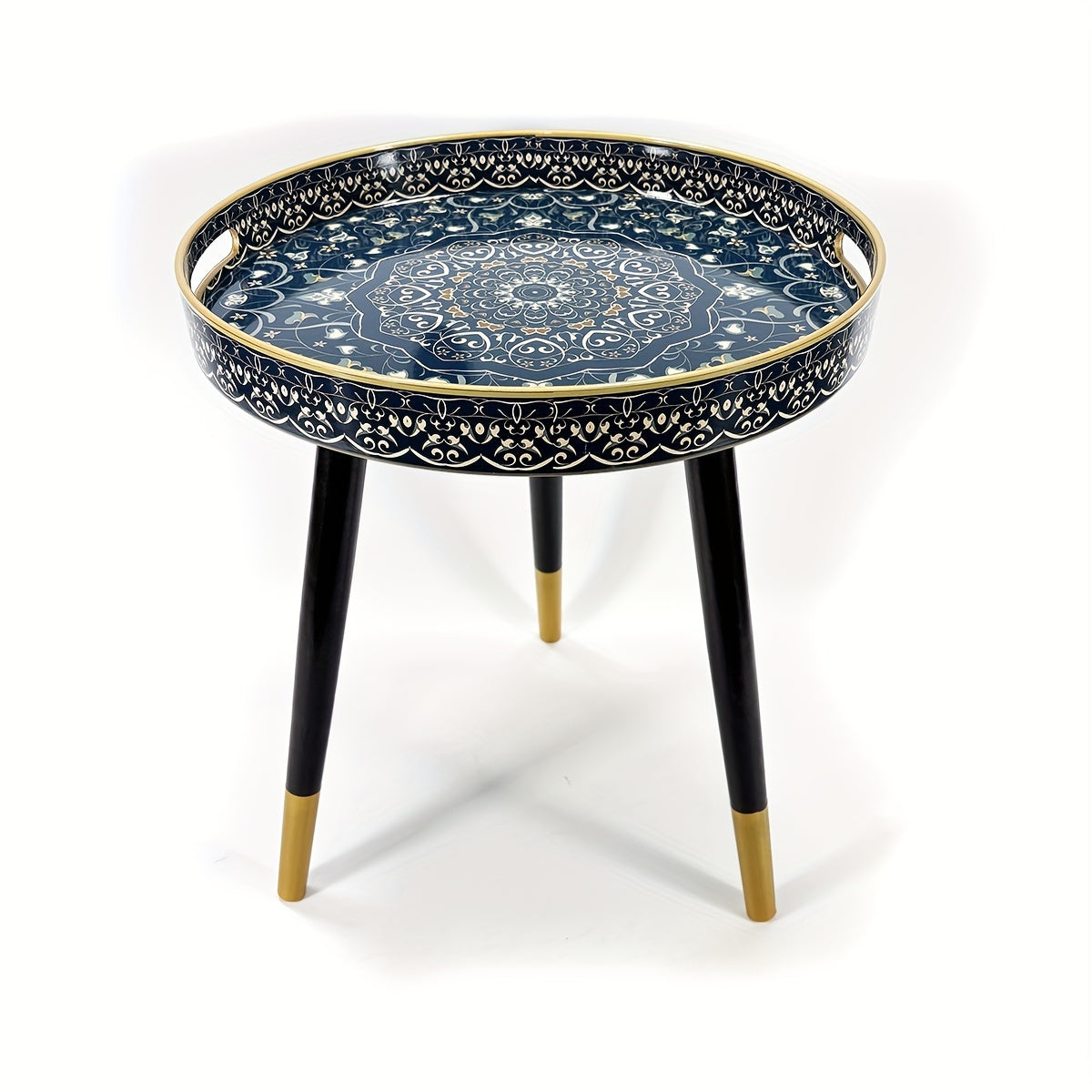 Versatile Round Coffee Table Tray with Handles
