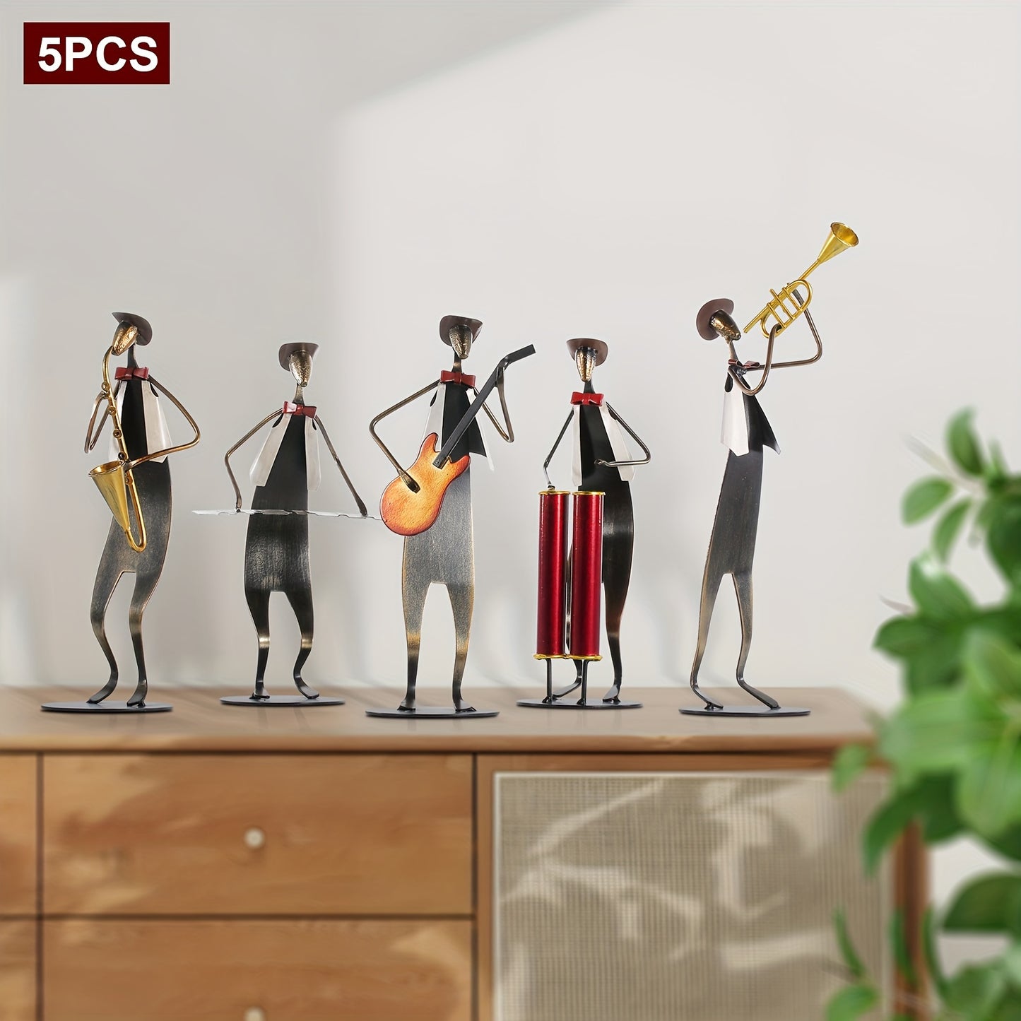 5-pcs Cowboy Band Iron Sculpture