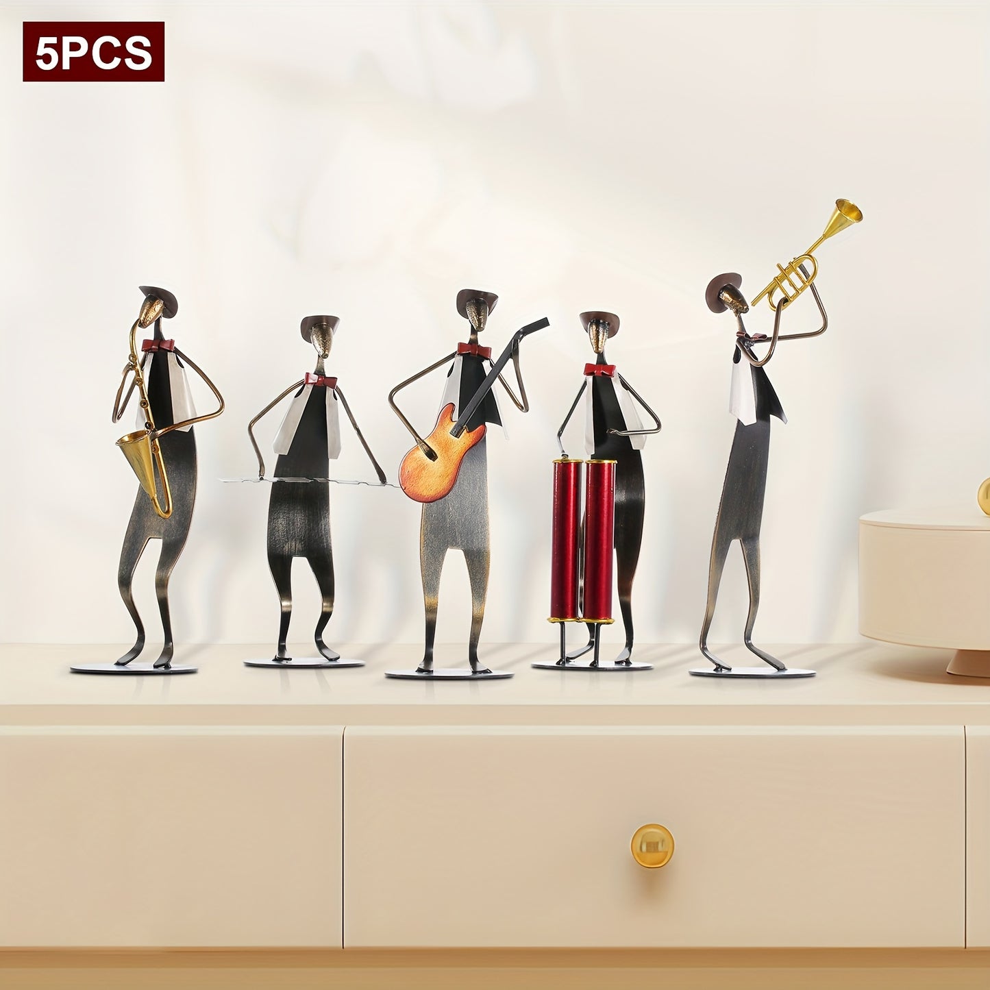 5-pcs Cowboy Band Iron Sculpture