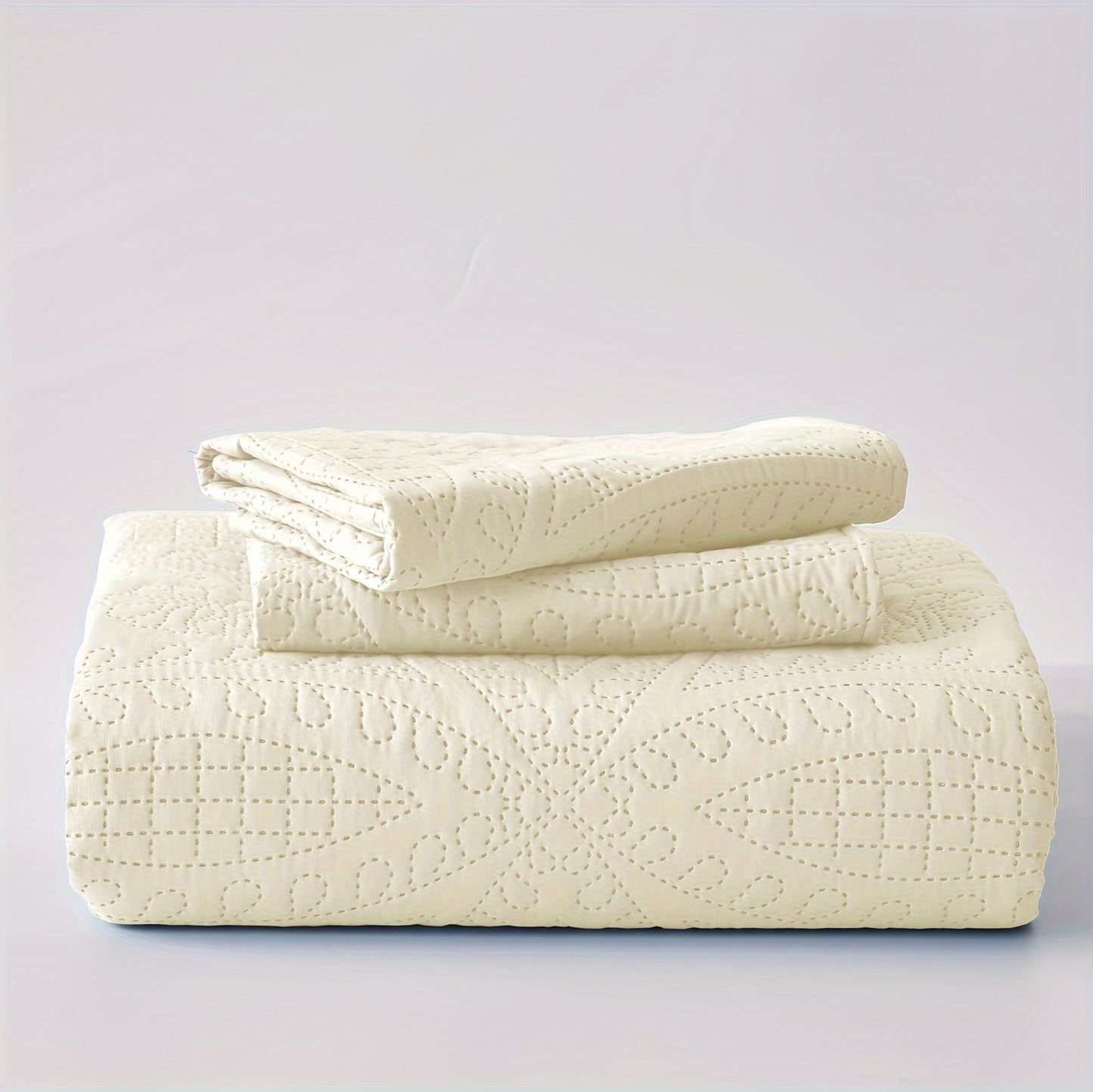 3Pcs Copper Coin Pattern Bedspread Cover