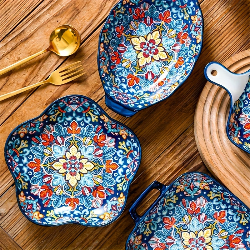 4pcs Bohemian Ceramic Bakeware Set