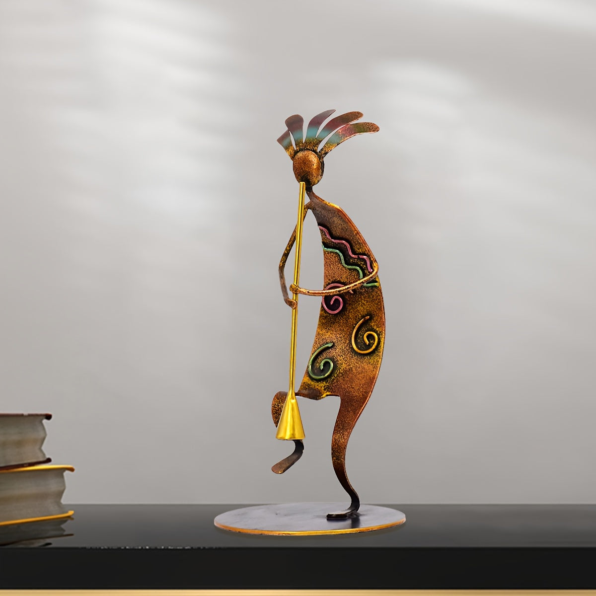 Joyful Dancing Native American Metal Sculpture