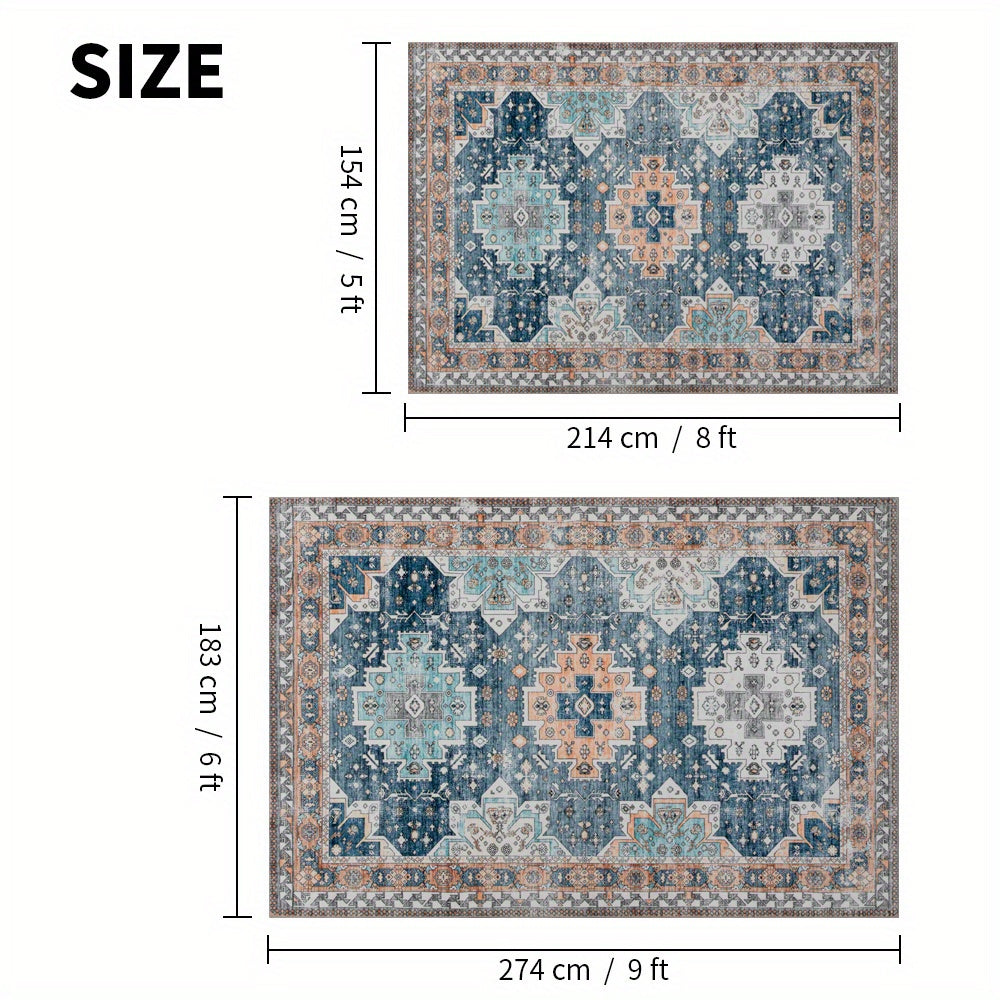 Large Boho Vintage Area Rug