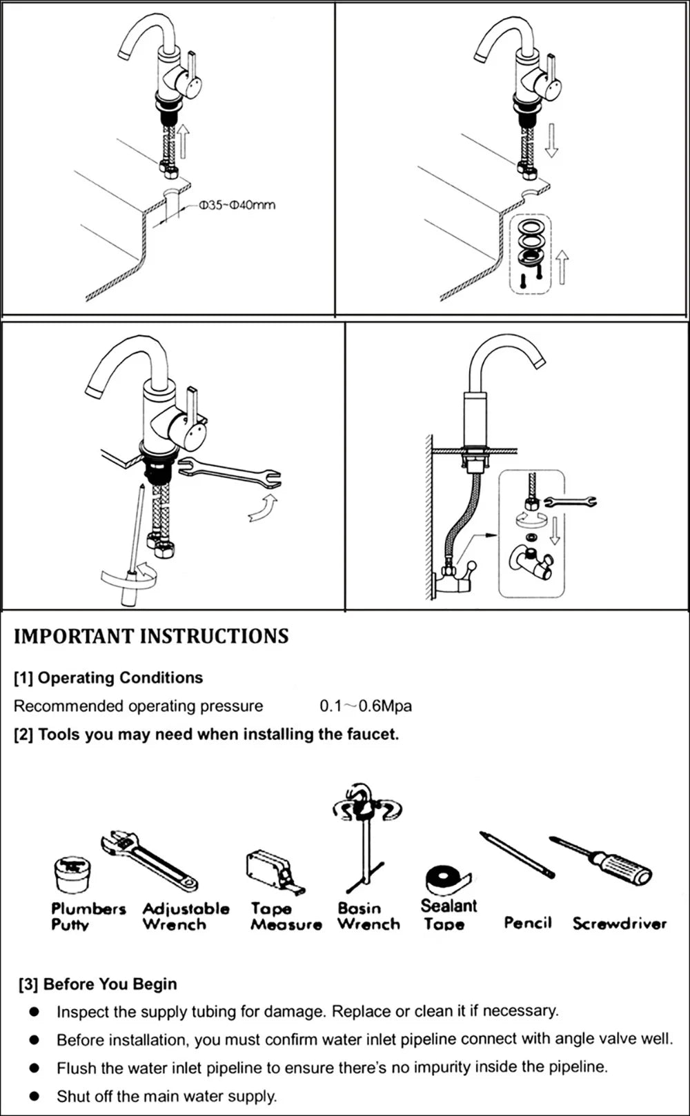 Spring Pull Down Sink Faucet Dual Spout