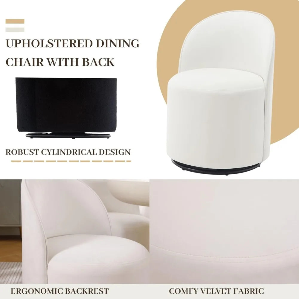 Dining Chair Set of 2 with 360° Rotation