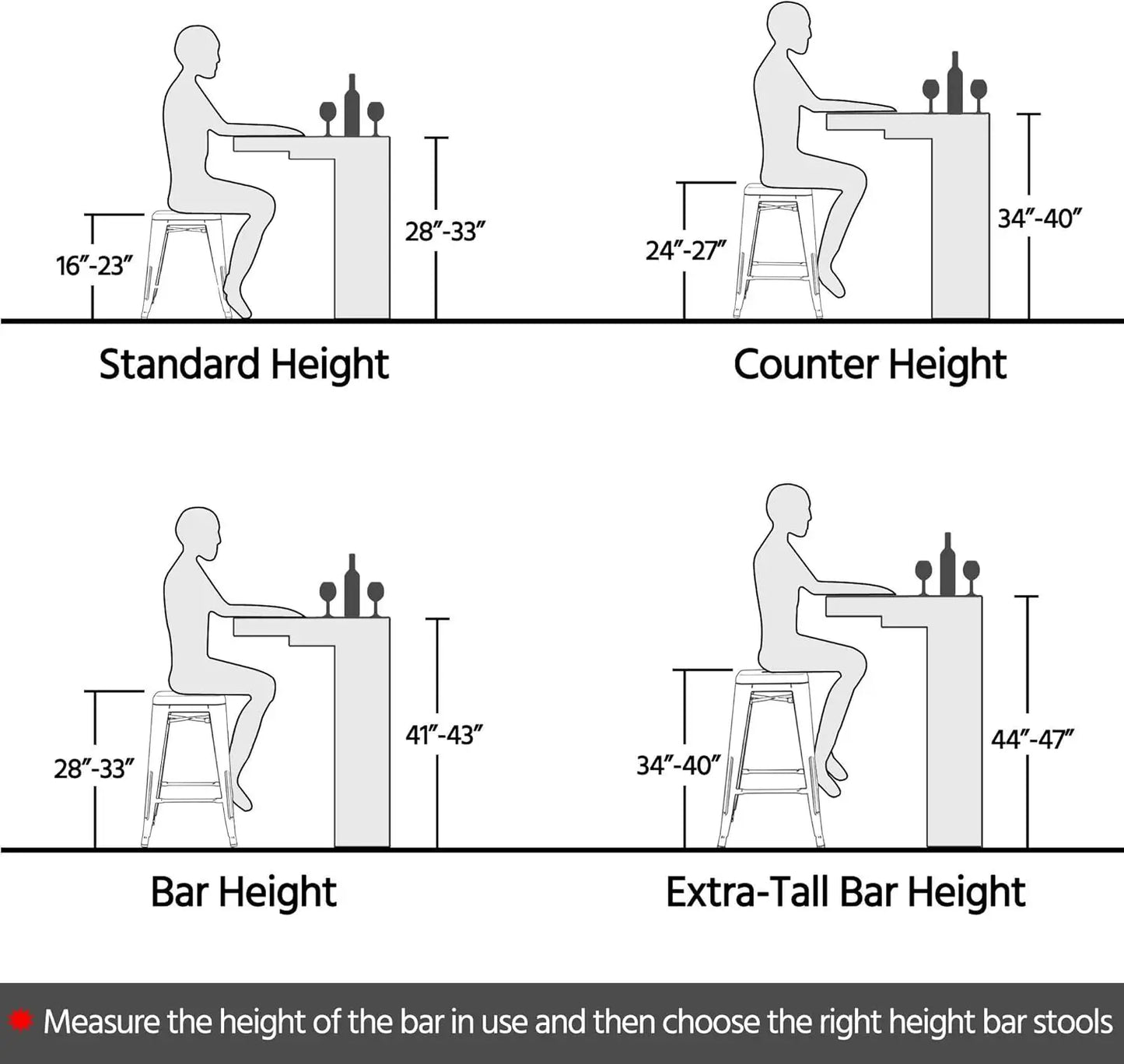 30 Inches Metal Bar Backless Stools