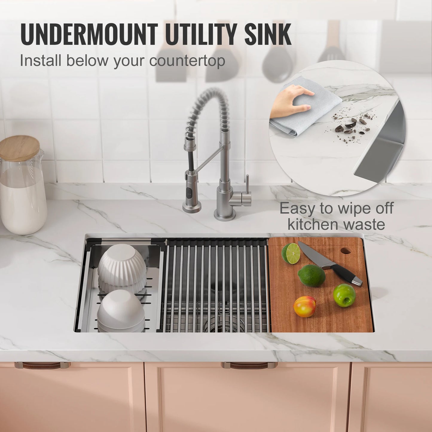 VEVOR 25-32inch Stainless Steel Kitchen Sink