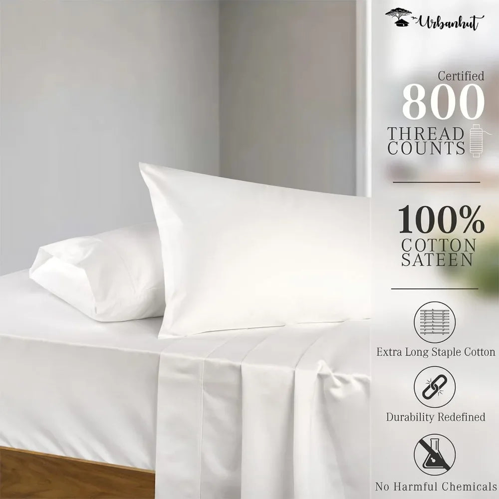 100% Pure Cotton 800 Thread Count King Sheets