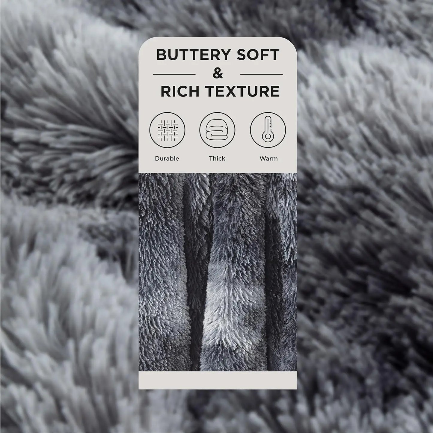 Soft Fuzzy Faux Fur Throw Blanket