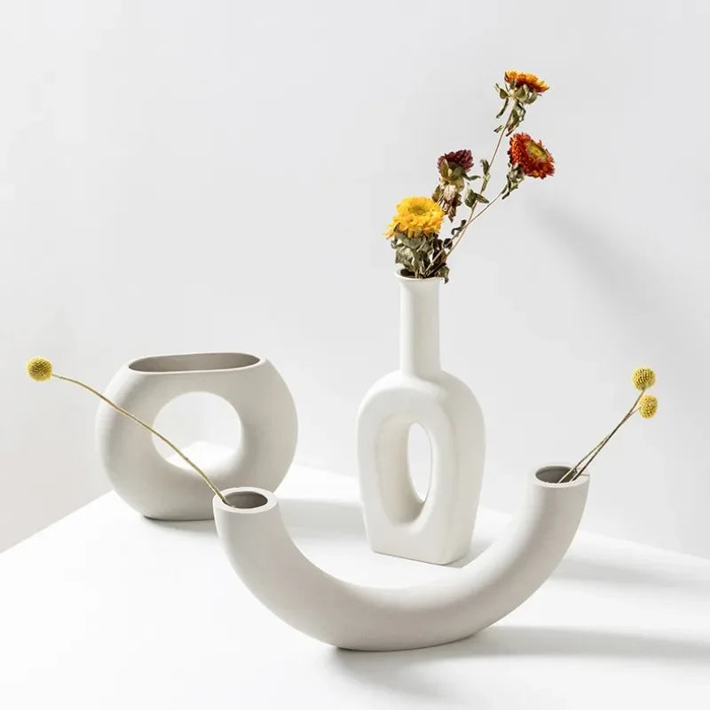 Hollow Nordic Modern Ceramic Vase