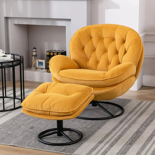 Living Room Chair with Ottoman Set