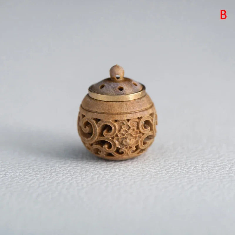 1PCS Mini Sandalwood Pill Box