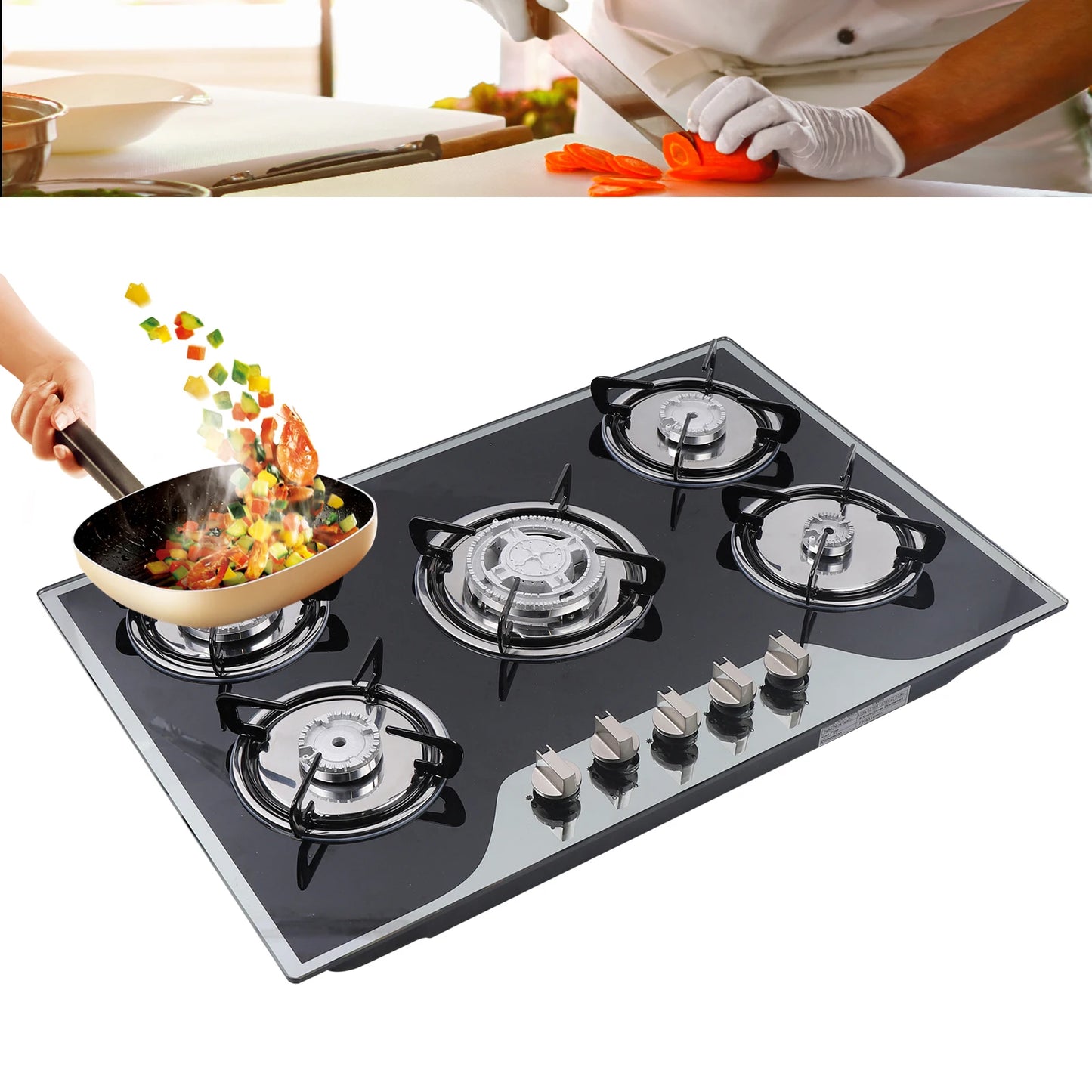 30.3" LPG/NG Gas COOKTOP Built-in 5Burner Stove