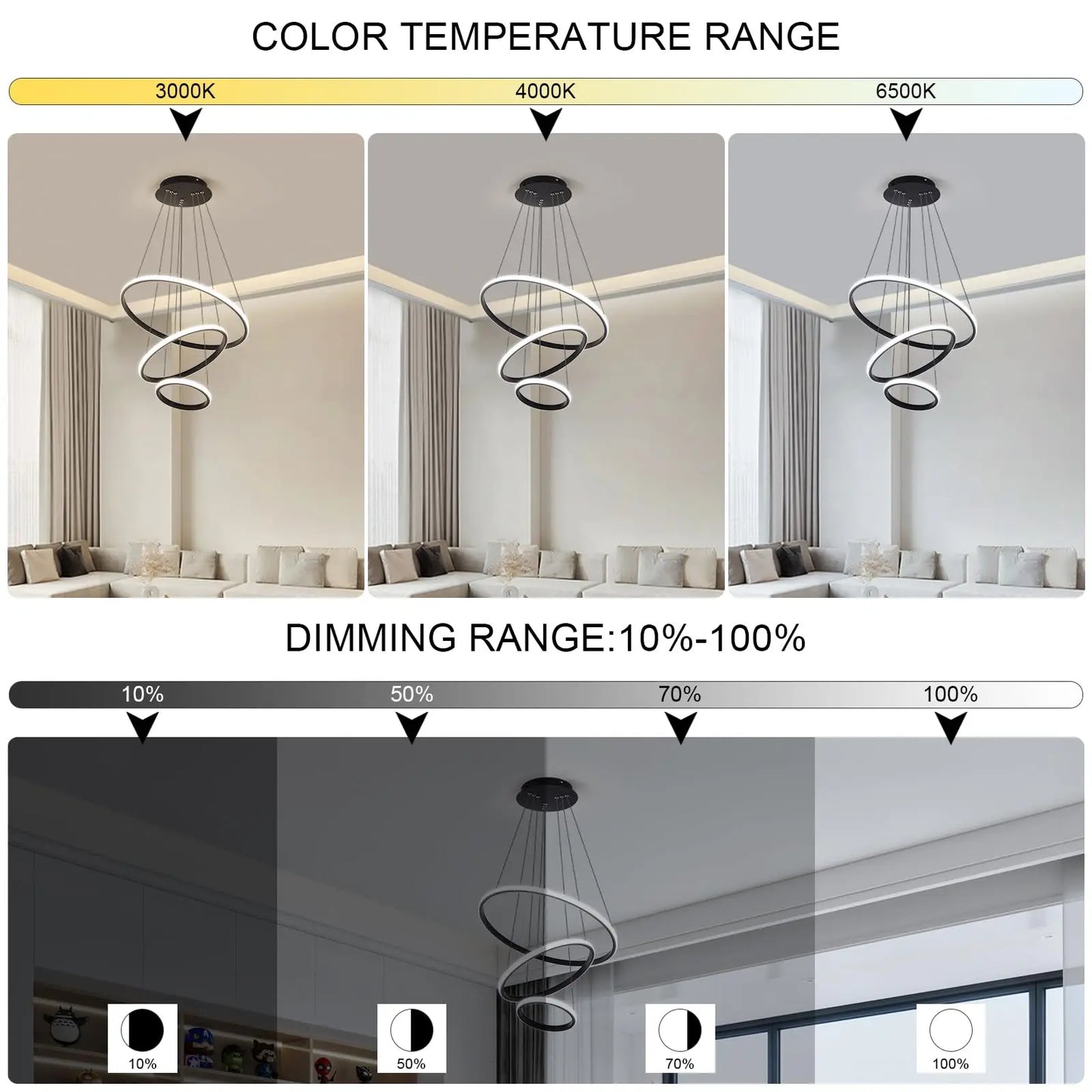 Dimmable Modern LED Chandelier