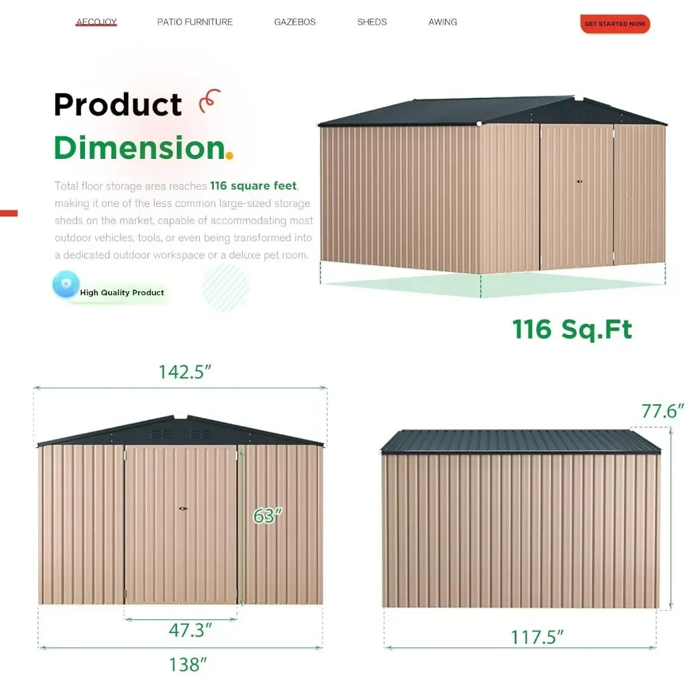 12 'x 10' metal storage shed