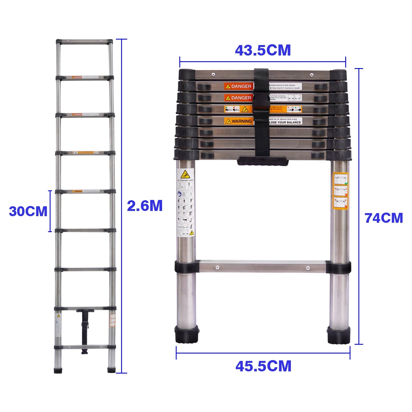 Telescopic Steel Ladder Multi-Purpose Extendable Ladder