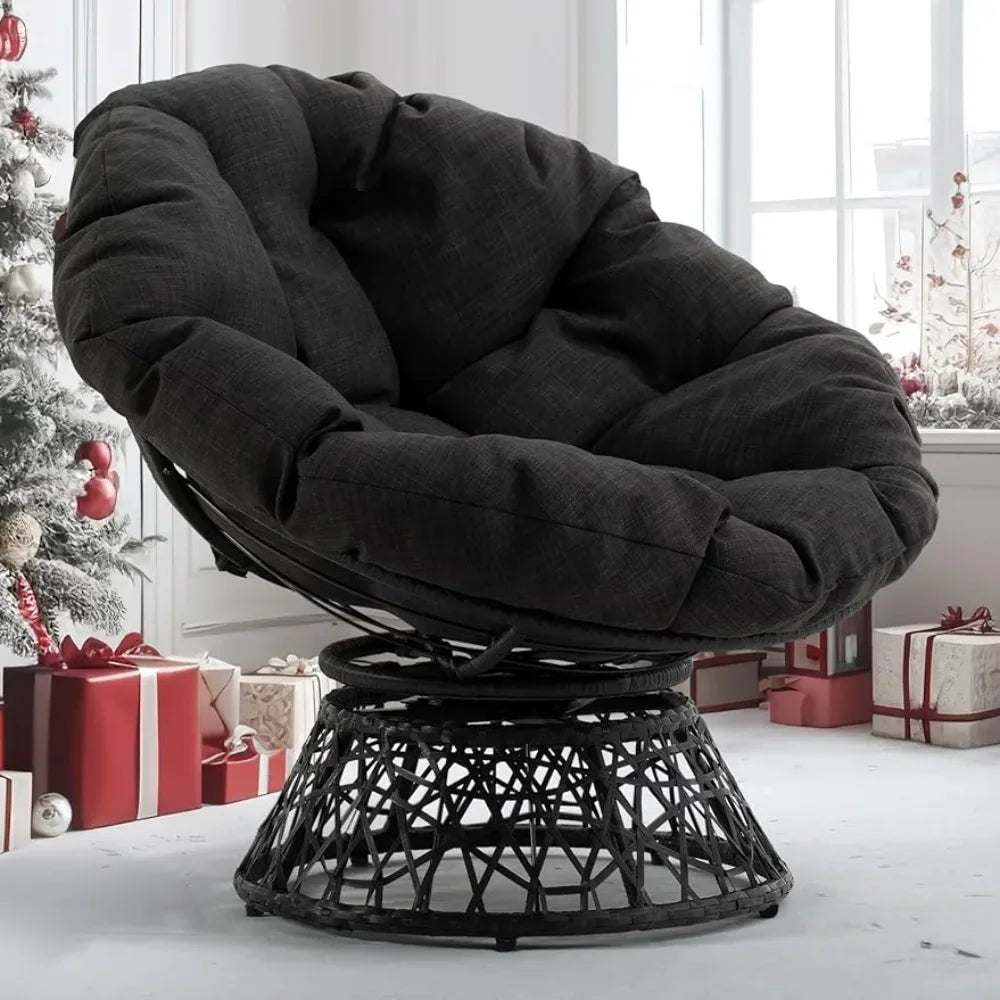 Wicker Papasan Chair 360 Degree Swivel f