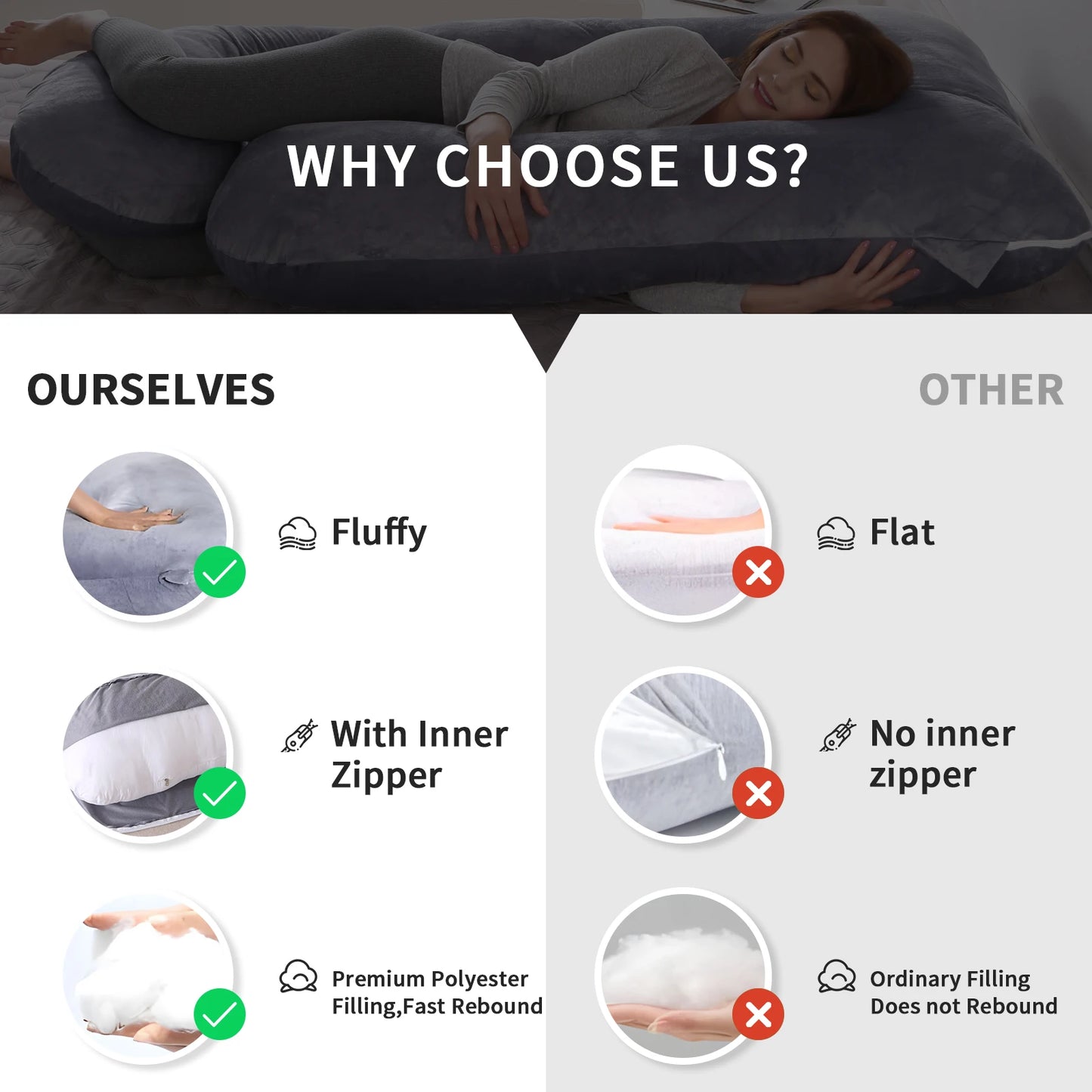 U Shaped Full Body Maternity Pillow