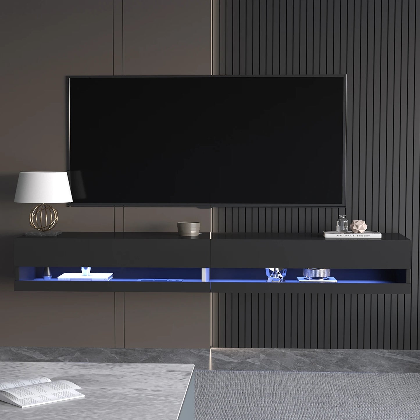 71" Floating TV Stand for 75/80" TV, Wall Mounted