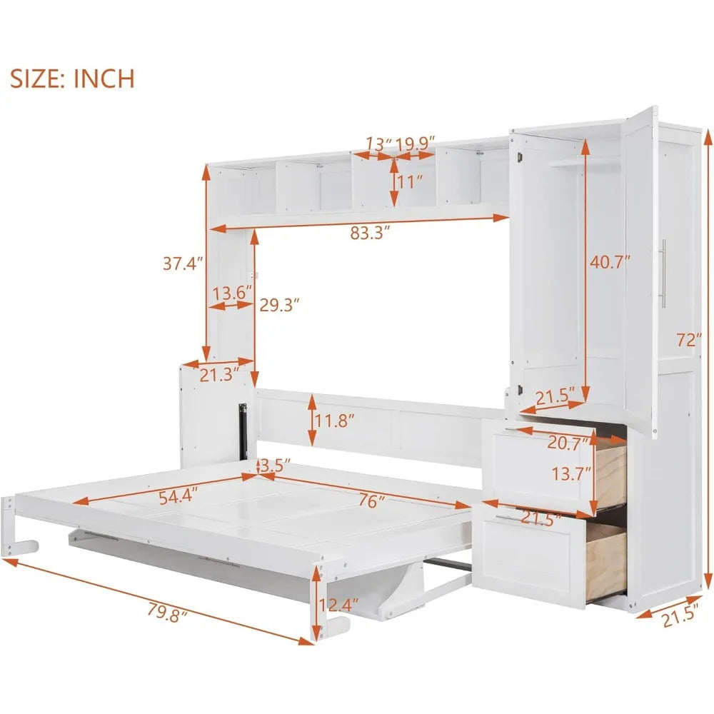 Full Size Murphy Bed w/Closet