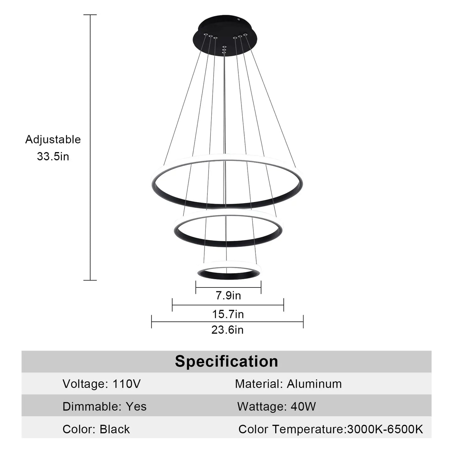 Dimmable Modern LED Chandelier