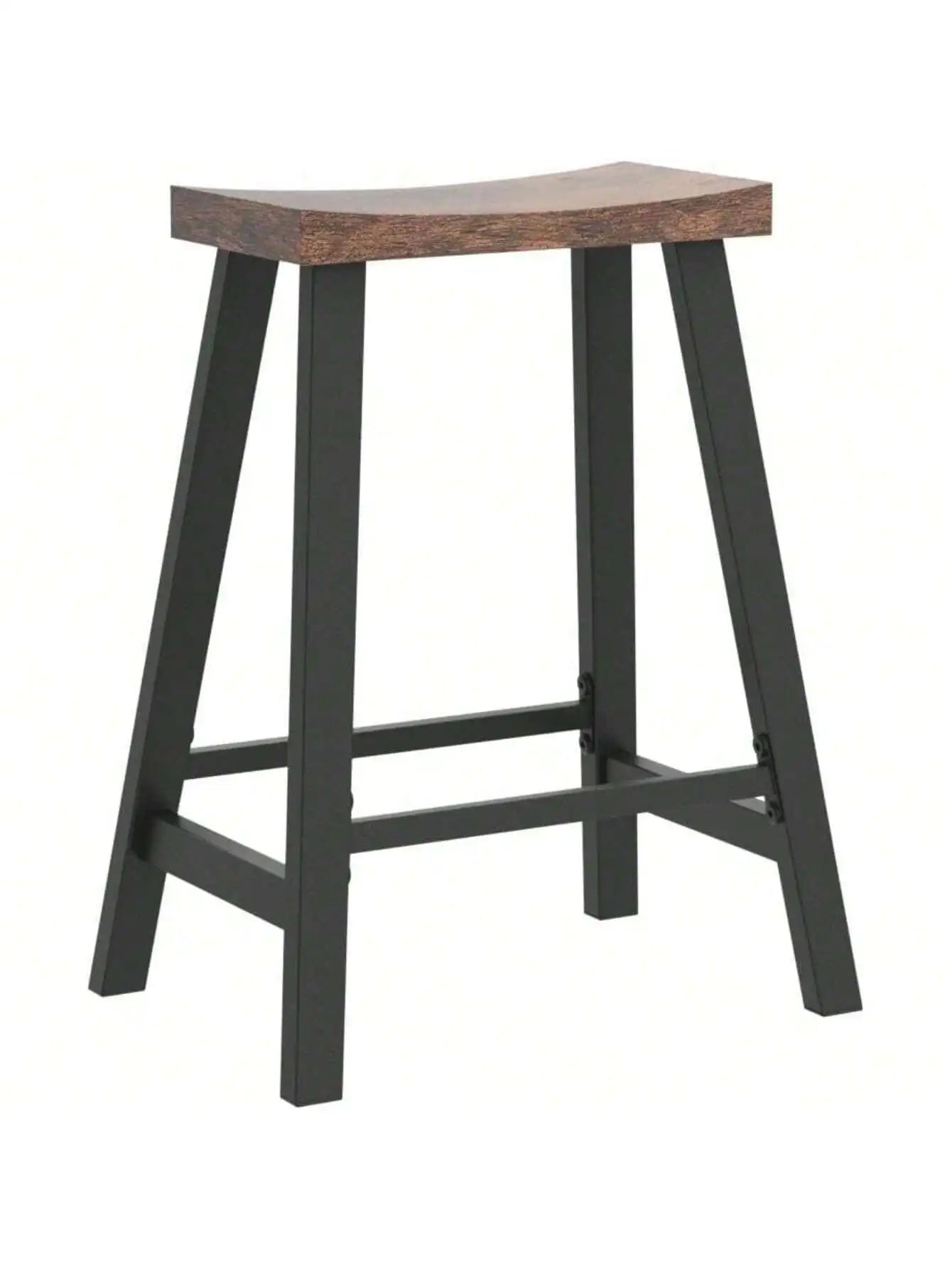 Set Of 2 Bar Stools With Footrest, 23.6 Inches