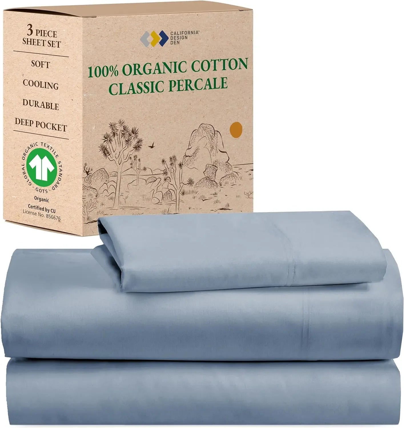 100% Organic Cotton Sheet Set Deep Pockets