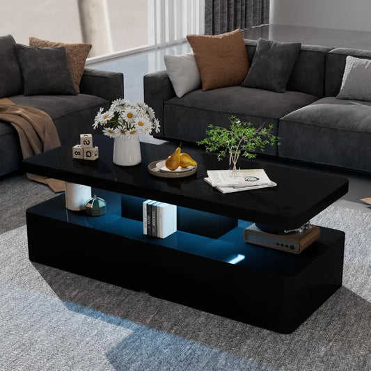 Modern Stylish Coffee & End Tables w/LED Lights