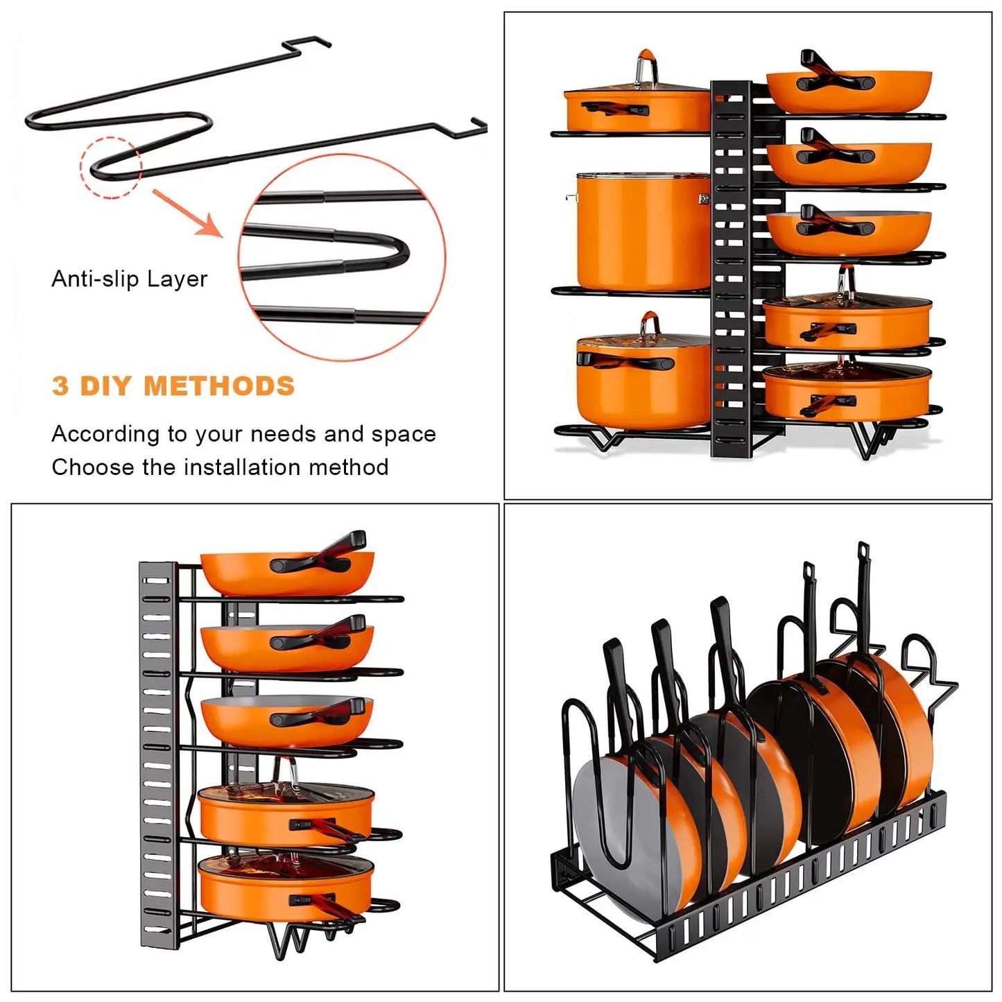 Pot Organizer Rack 8 Tiers