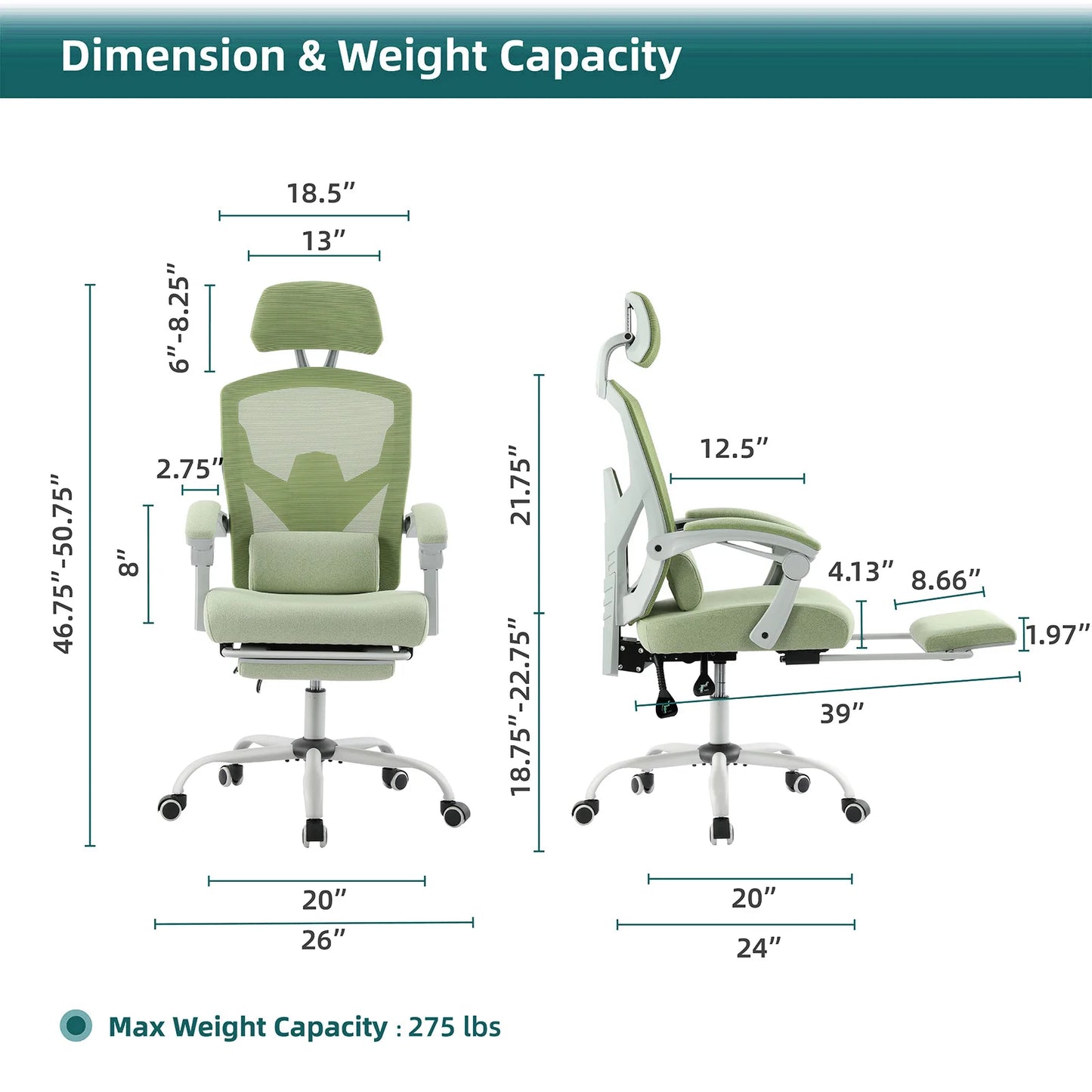 Ergonomic Reclining High Back Mesh Chair