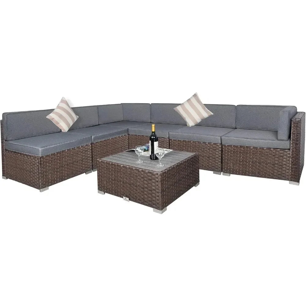 7 Piece Outdoor Patio Furniture Set