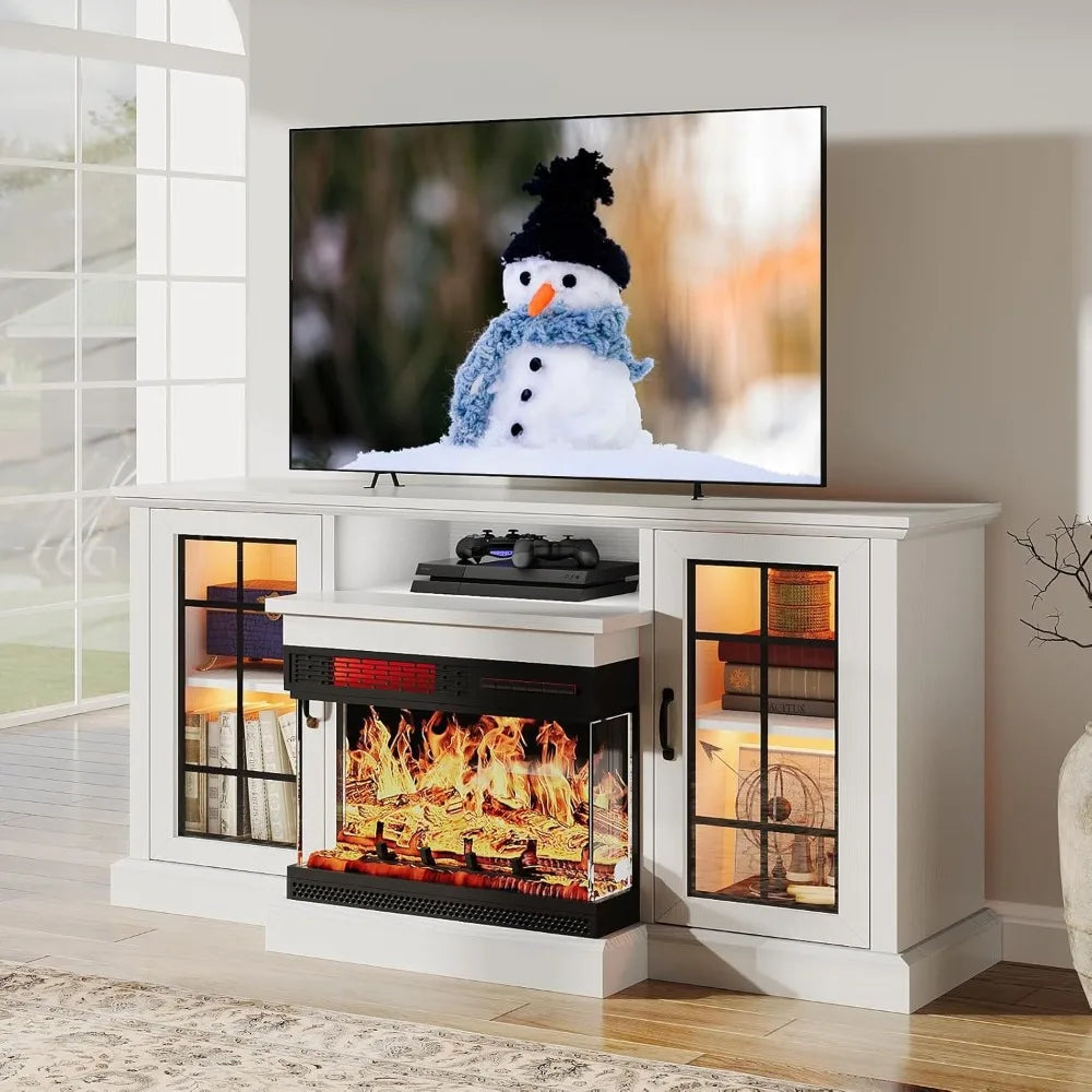 Fireplace TV Stand 59'', TVs up to 65''