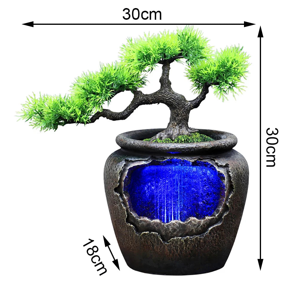 Desktop Waterfall Fountain w/LED Light