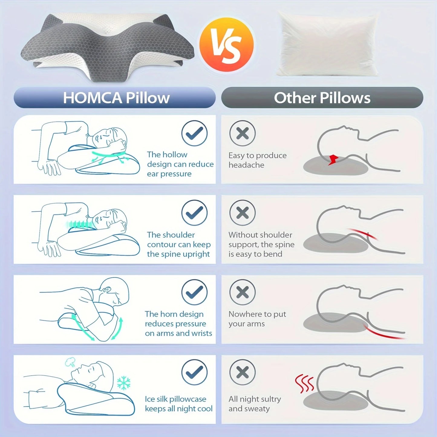 Cervical Memory Foam Pillow Orthopedic