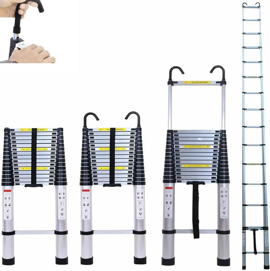 Telescopic Ladder w/hooks,16.5FT