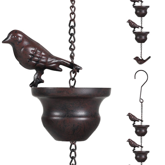 1PCS Mobile Birds on Cups Rain Chain