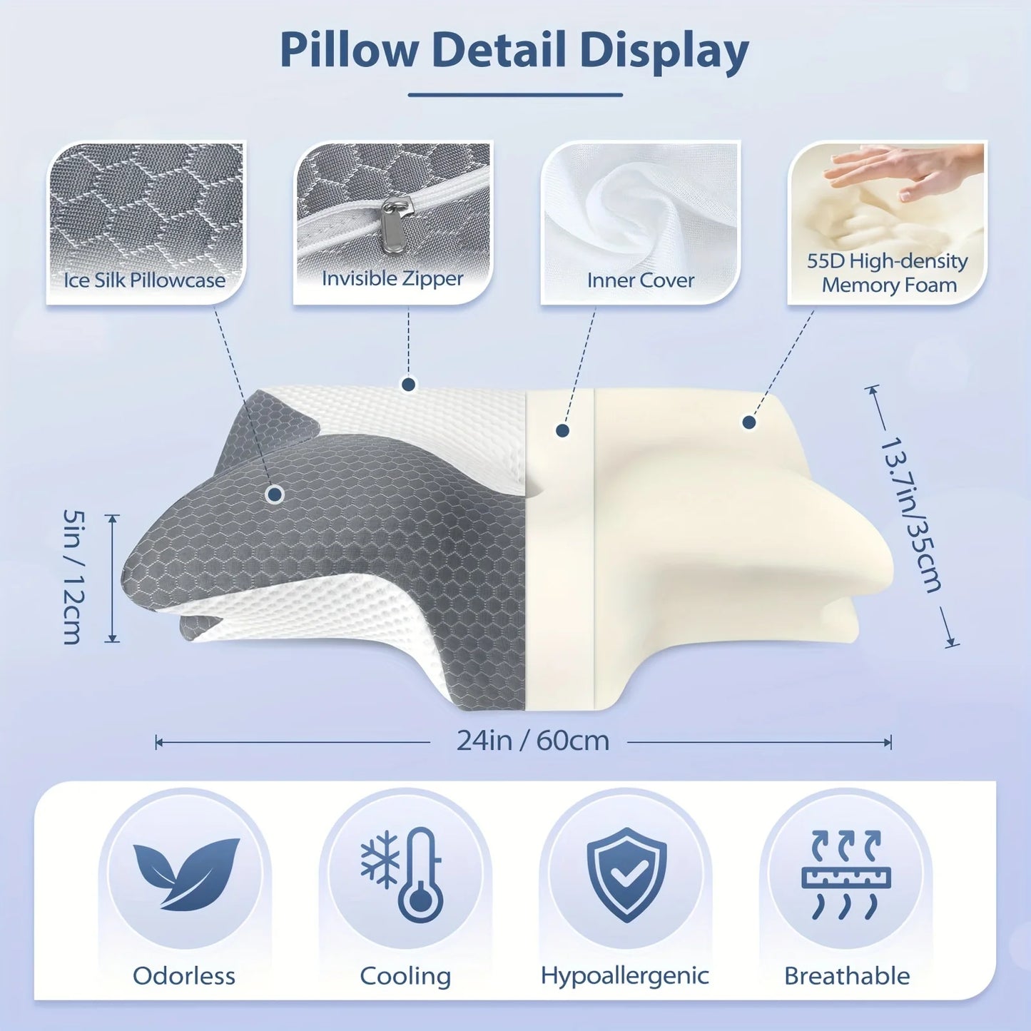 Cervical Memory Foam Pillow Orthopedic