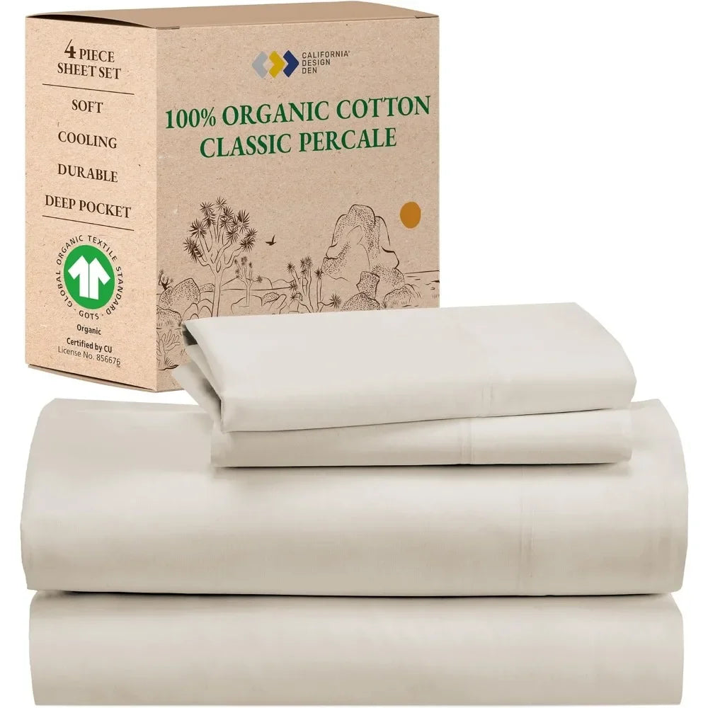 100% Organic Cotton Sheet Set Deep Pockets